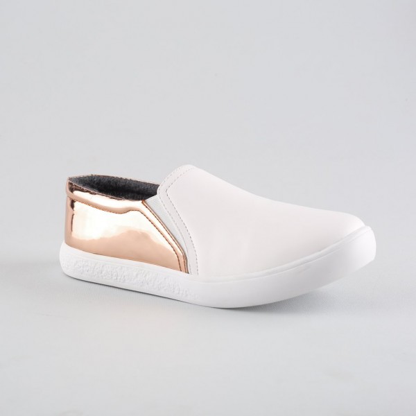 White & Rose Gold Sneaker