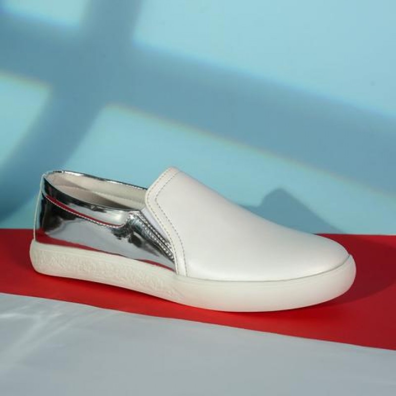 White & Silver Sneaker