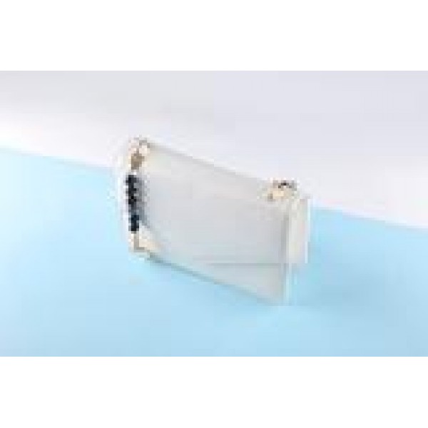 Rectangle White Bag With Agate Stone