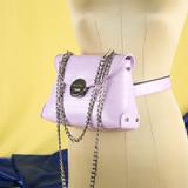Lilac Belt Bag With Chain