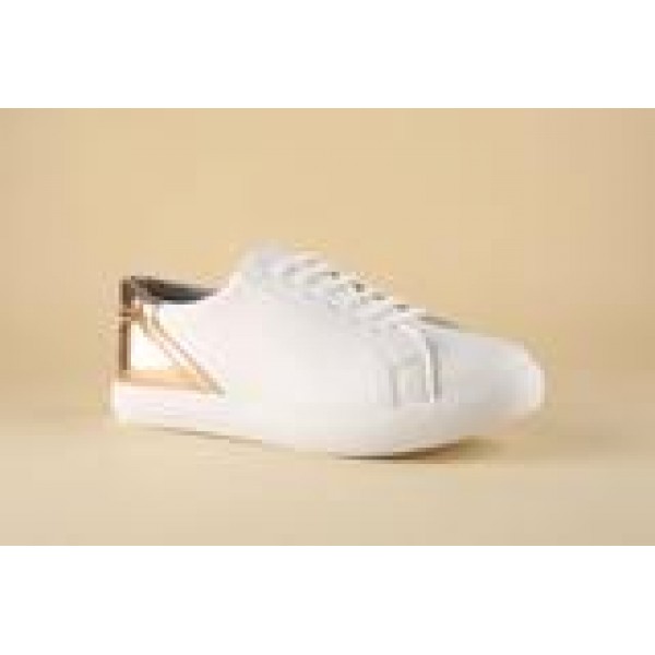 White Sneaker With Rose Gold Back